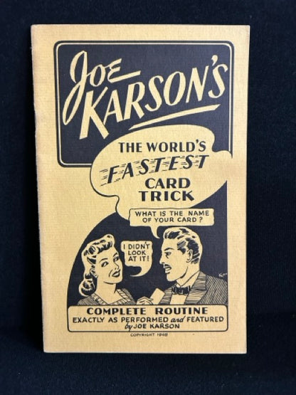 Joe Karson's The World's Fastest Card Trick