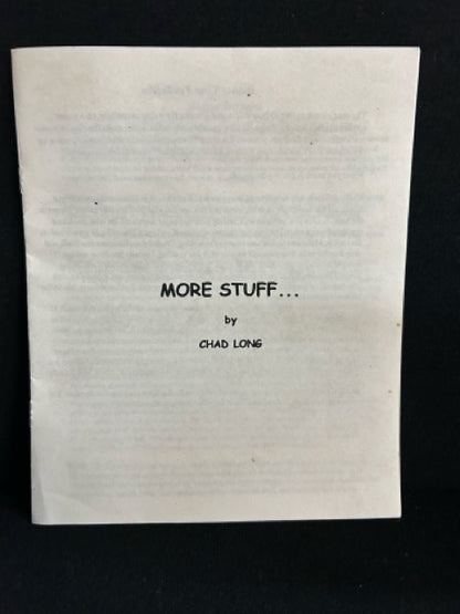 Some Other Stuff.../More Stuff... - Chad Long (SIGNED)