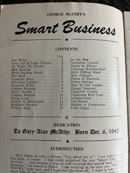 Smart Business for Magicians & M.C.'s - George McAthy