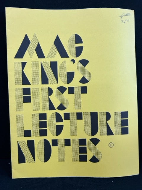 Mac King's First Lecture Notes