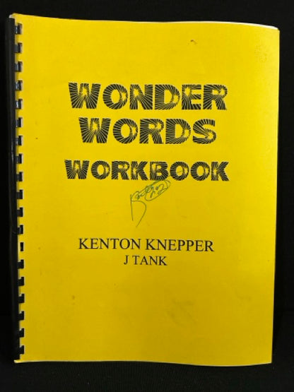 Wonder Words Workbook - Kenton Knepper - J Tank - SIGNED