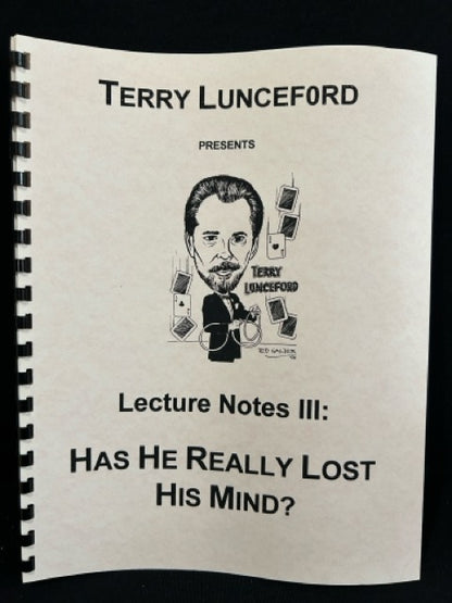 Terry Lunceford "Magic For A Living" Lecture Notes (3 Items)