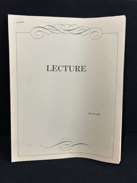 Lecture Notes - Tim Wright