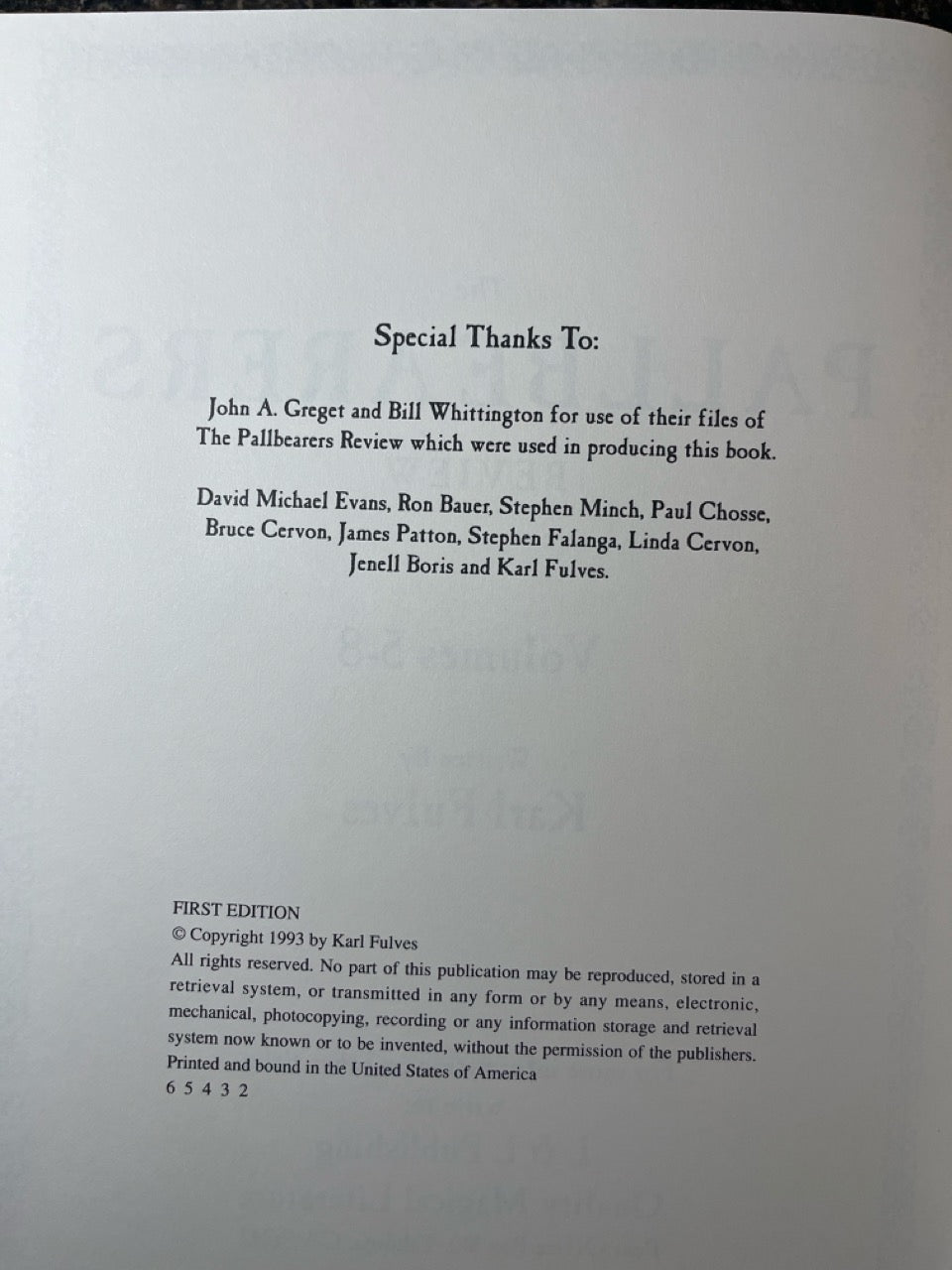 Pallbearers Review (Complete L&L Set) - Karl Fulves