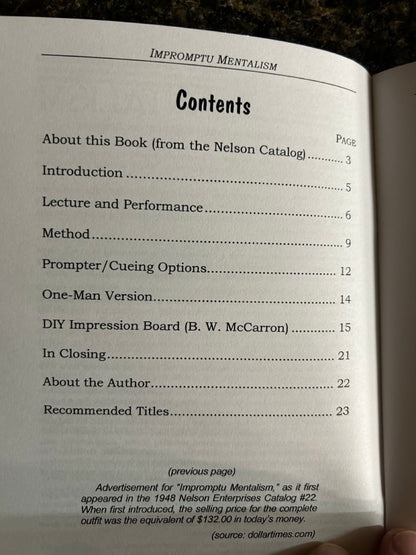 Impromptu Mentalism - Robert A. Nelson