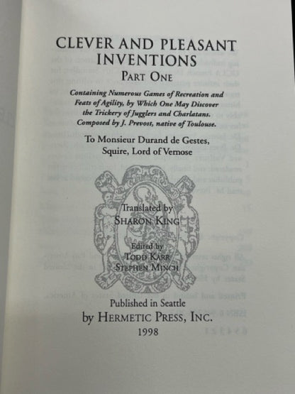 Clever And Pleasant Inventions - J. Prevost
