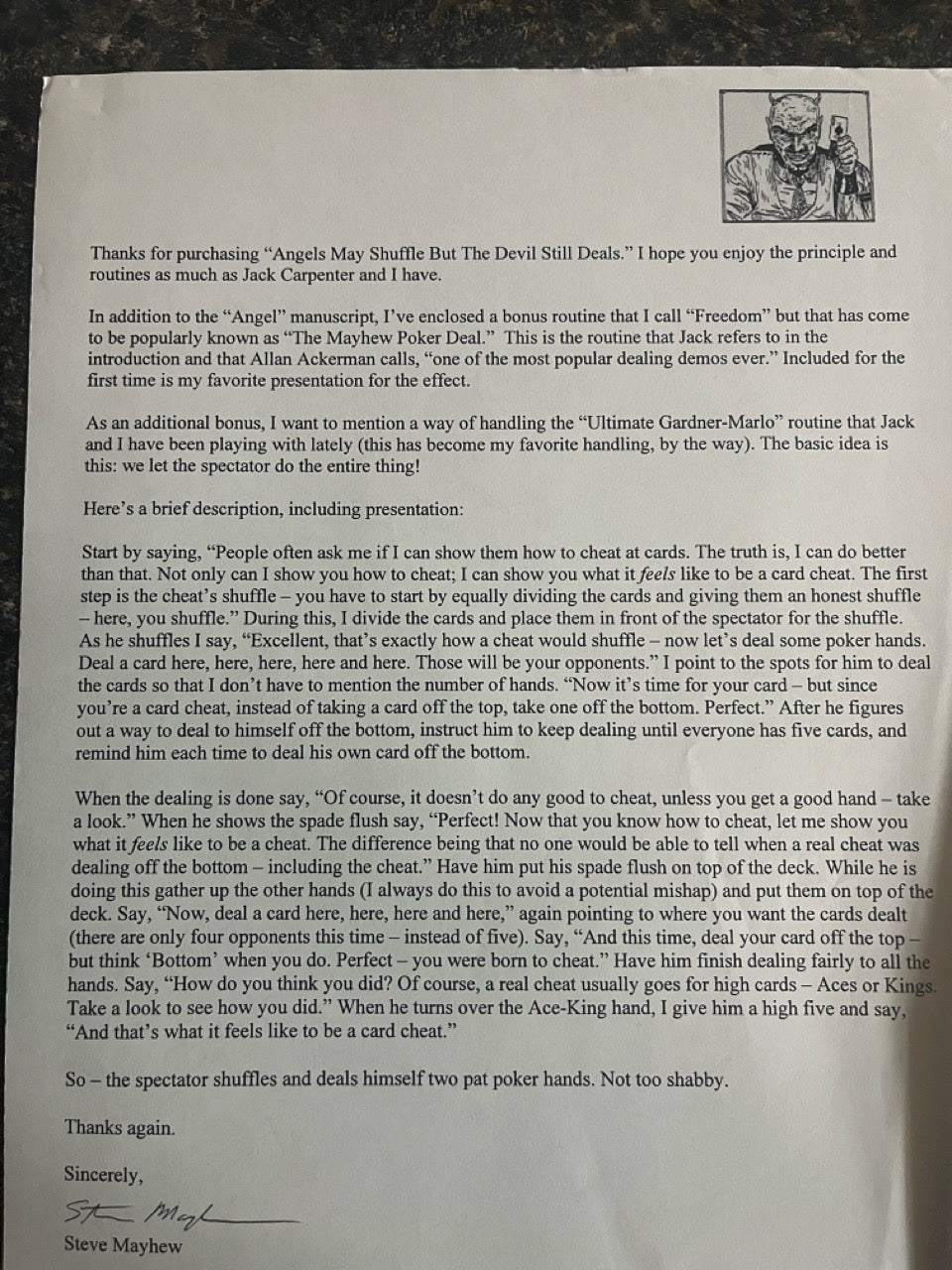 Steve Mayhew's Angels May Shuffle But the Devil Still Deals - Jack Carpenter