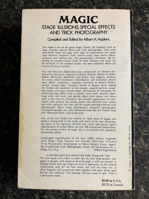 Magic, Stage Illusions, Special Effects & Trick Photography - Albert A. Hopkins