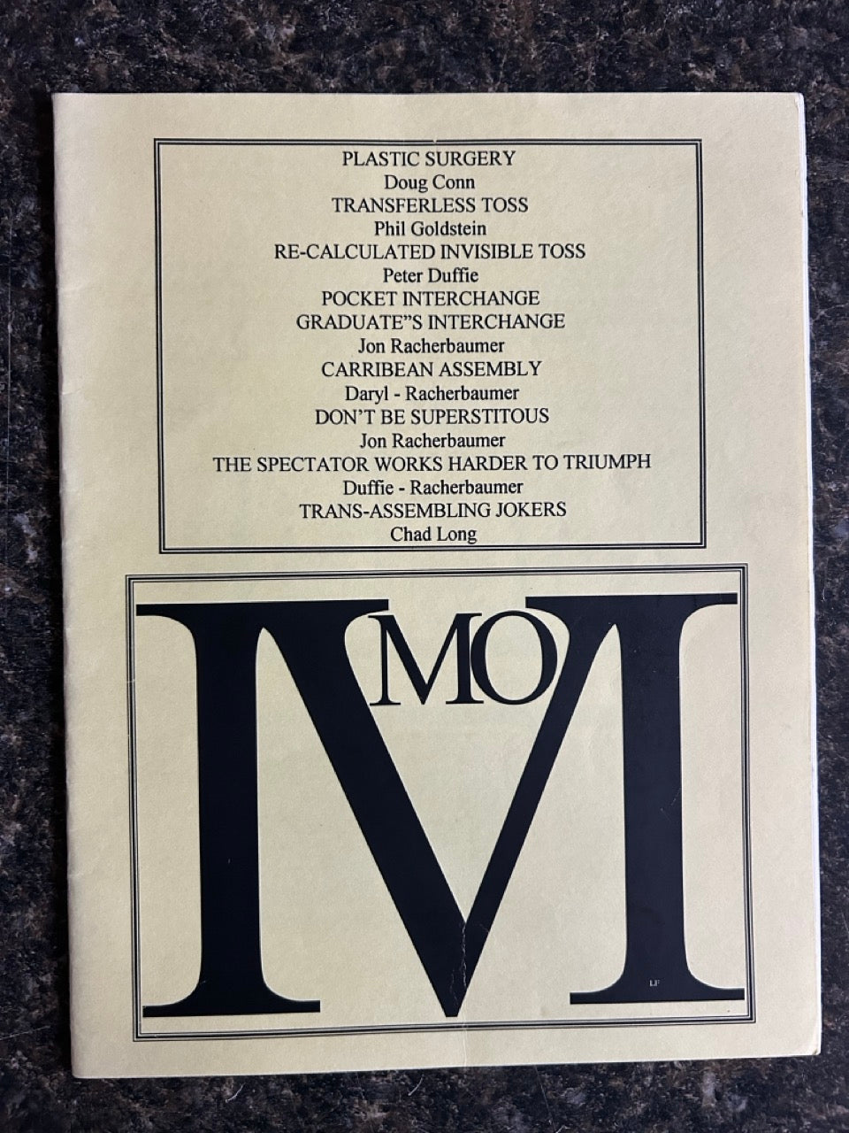Modus Operandi (3 Original Issues)- Jon Racherbaumer
