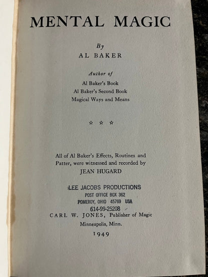 Al Baker's Mental Magic