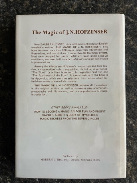 The Magic of J.N. Hofzinser - Richard Hatch (Brodart Protector)