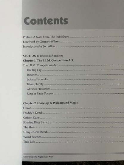 Experience: The Magic of Jon Allen - John Lovick (Hardcover)