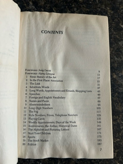 The Memory Book - Harry Lorayne & Jerry Lucas (Gold Cover 1982)