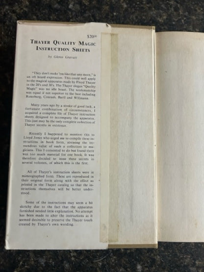 Thayer Quality Magic Catalog Instruction Sheets Volume 1, Glenn Gravatt