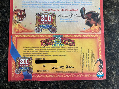 Ringling Brothers Circus Ticket (Unused)