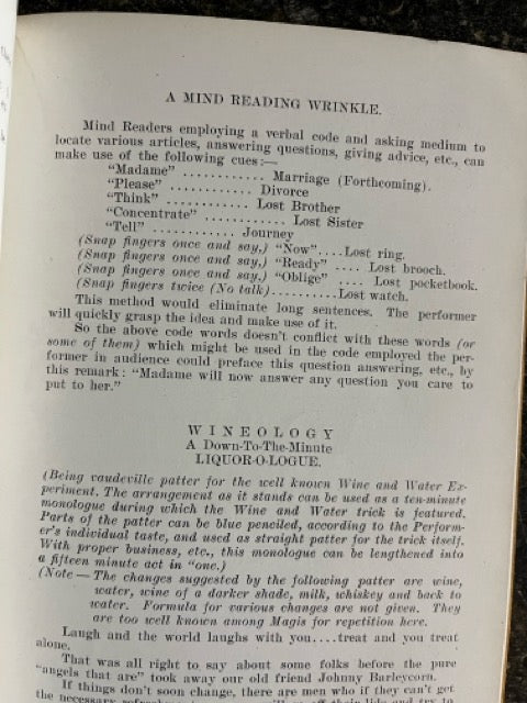 LaVellma's Vaudeville Budget for Mind-Readers Magicians and Ventriloquists - David Lustig