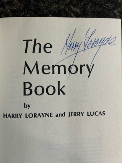 The Memory Book - Harry Lorayne & Jerry Lucas - SIGNED