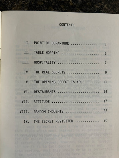 The Secret of Restaurant Magic - Eugene Burger - SIGNED