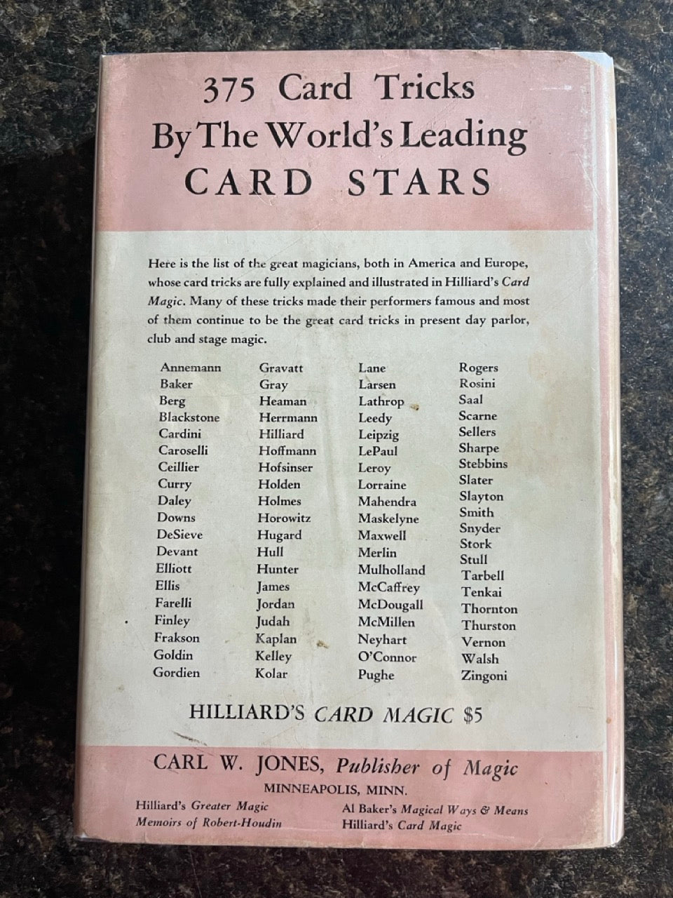 Hilliard's Card Magic - Carl W. Jones (1st ed.)(HC w/dj)