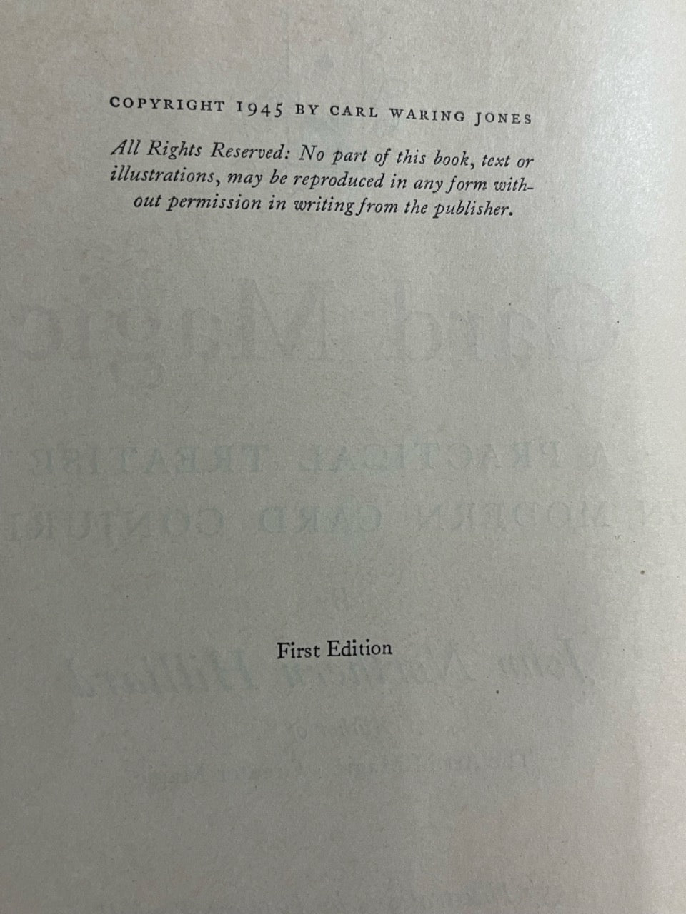 Hilliard's Card Magic - Carl W. Jones (1st ed.)(HC w/dj)