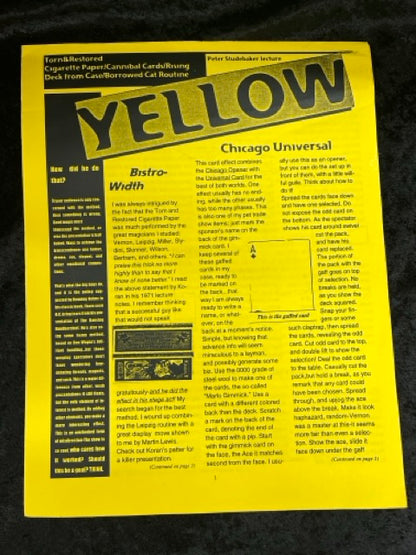 Yellow (Lecture notes) - Peter Studebaker