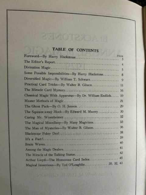 Blackstone's Annual of Magic 1929 - Harry Blackstone Sr - SIGNED