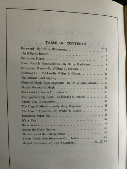 Blackstone's Annual of Magic 1929 - Harry Blackstone Sr - SIGNED