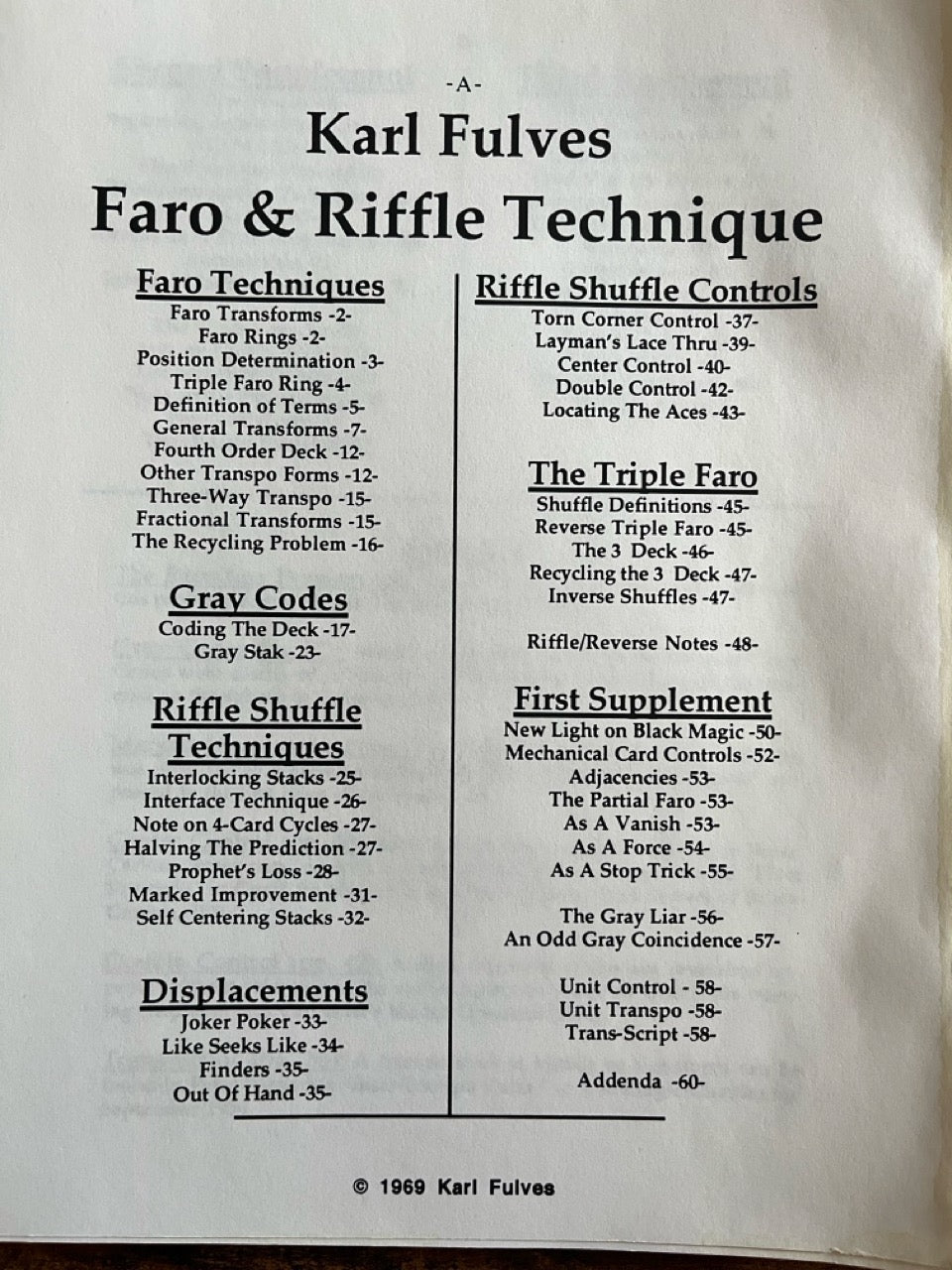 Faro & Riffle Technique - Karl Fulves