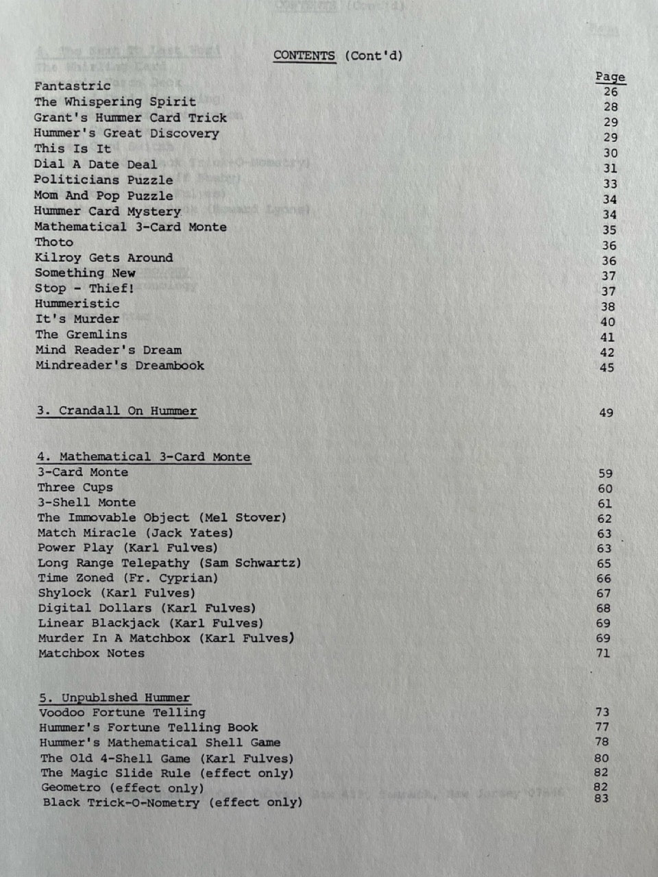 Bob Hummer's Collected Secrets - Karl Fulves