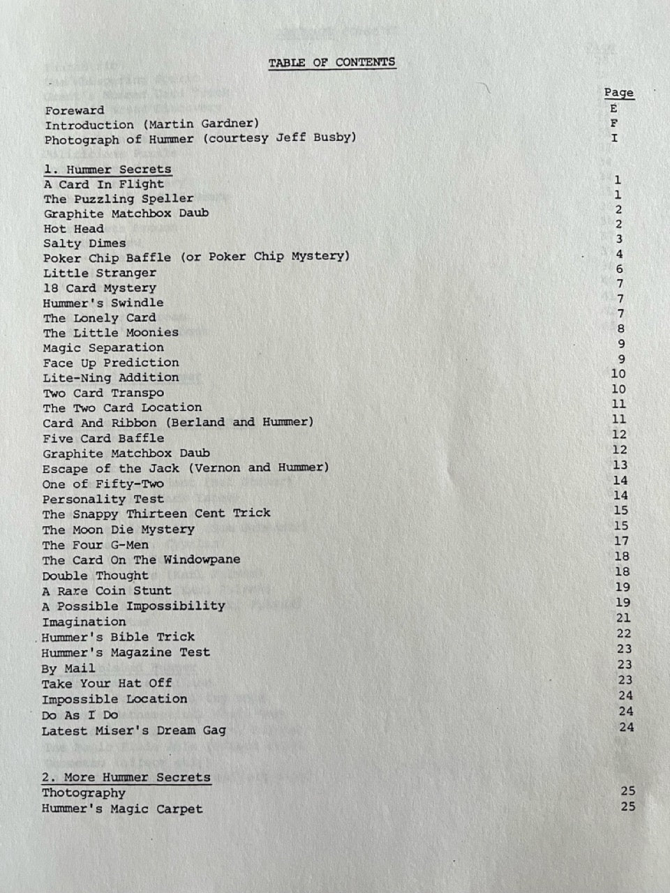 Bob Hummer's Collected Secrets - Karl Fulves