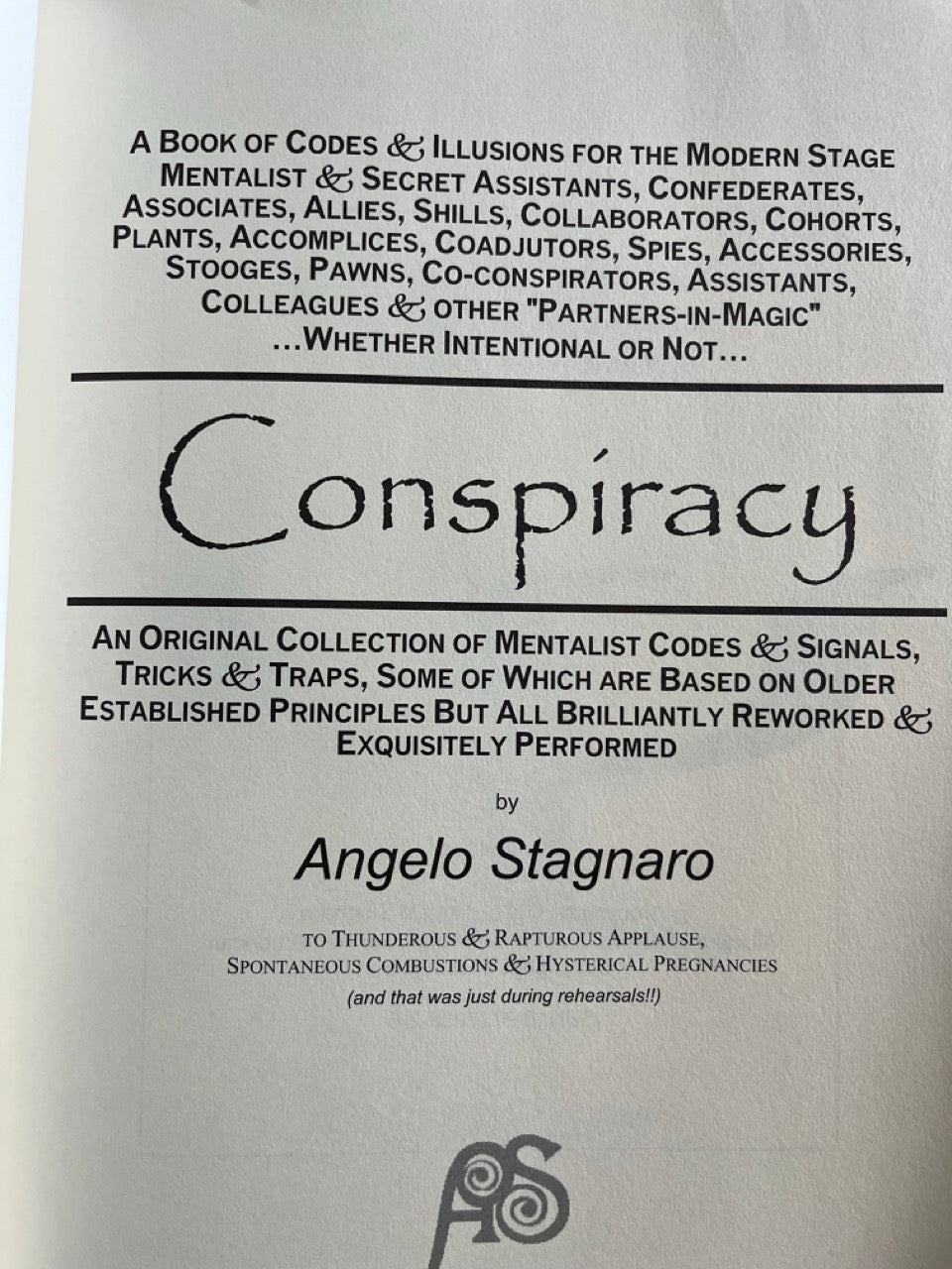 Conspiracy - Angelo Stagnaro