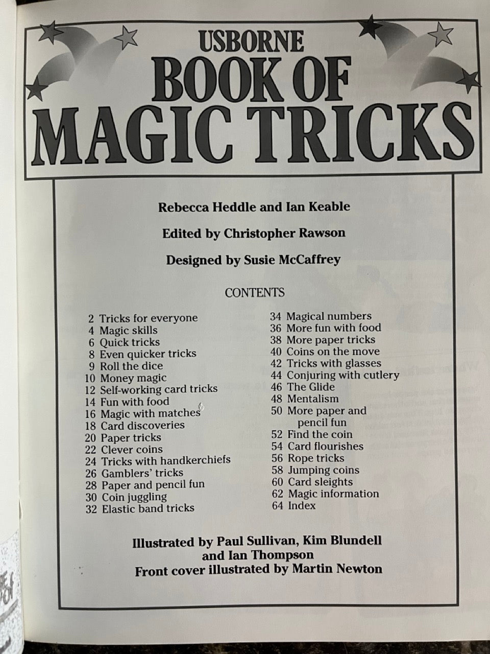 The Usborne Book of Magic Tricks- Rebecca Heddle & Ian Keabble
