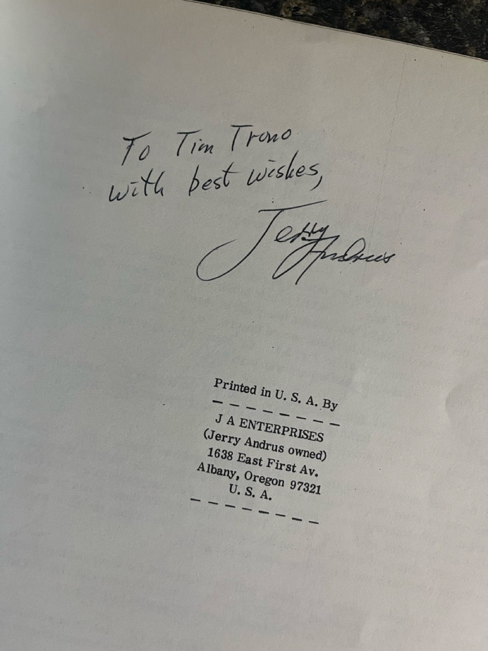 Special Magic - Jerry Andrus - SIGNED