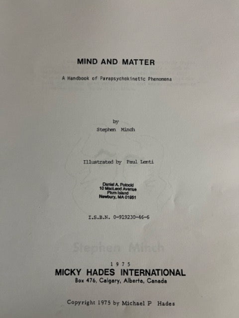 Mind & Matter - Stephen Minch (comb bound)