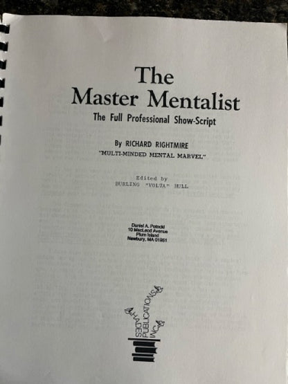 The Master Mentalist - Richard Rightmire