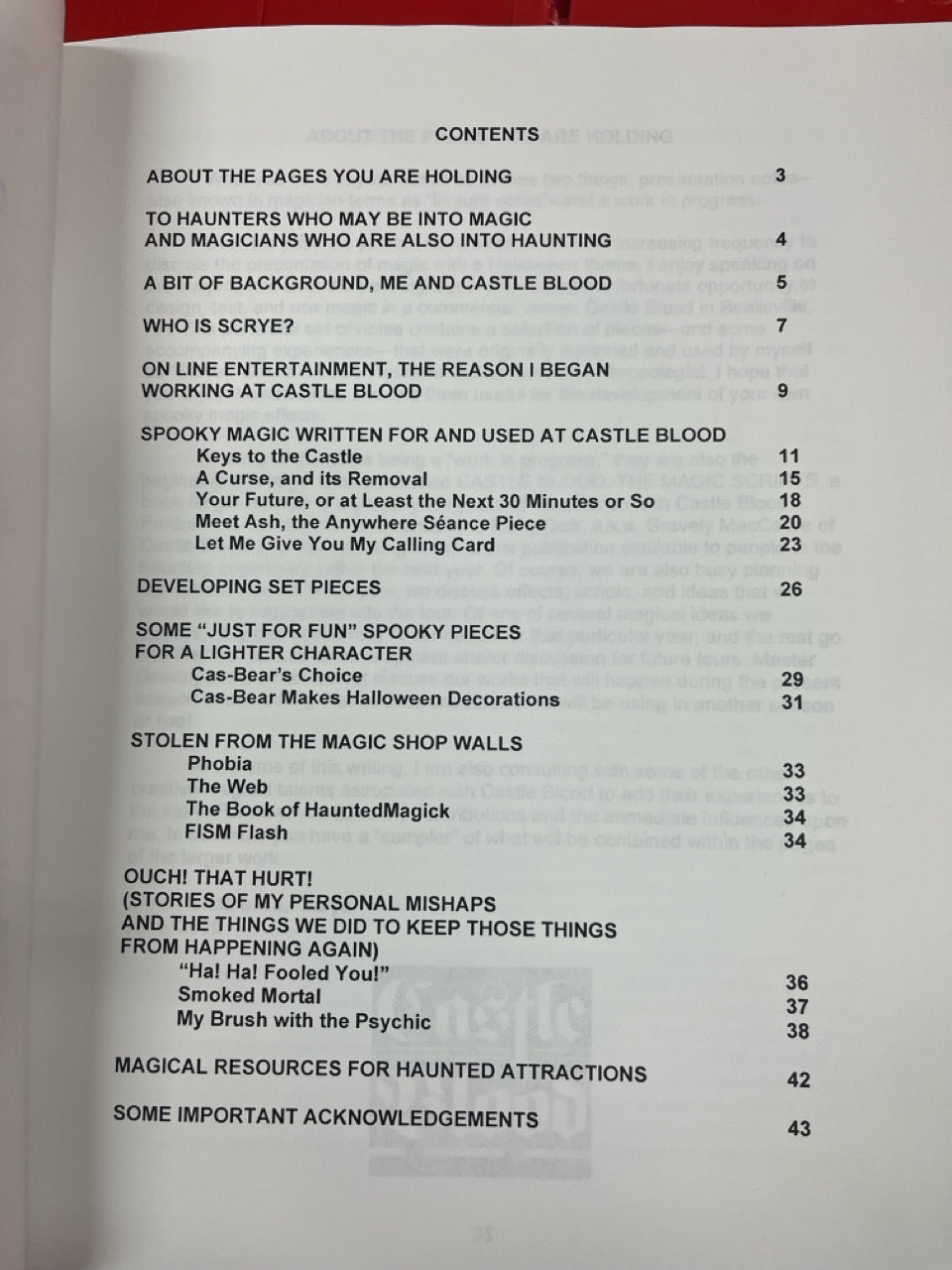 Scrye's Castle Blood Magic Presentation Companion/Sampler - Chris Handa - SIGNED