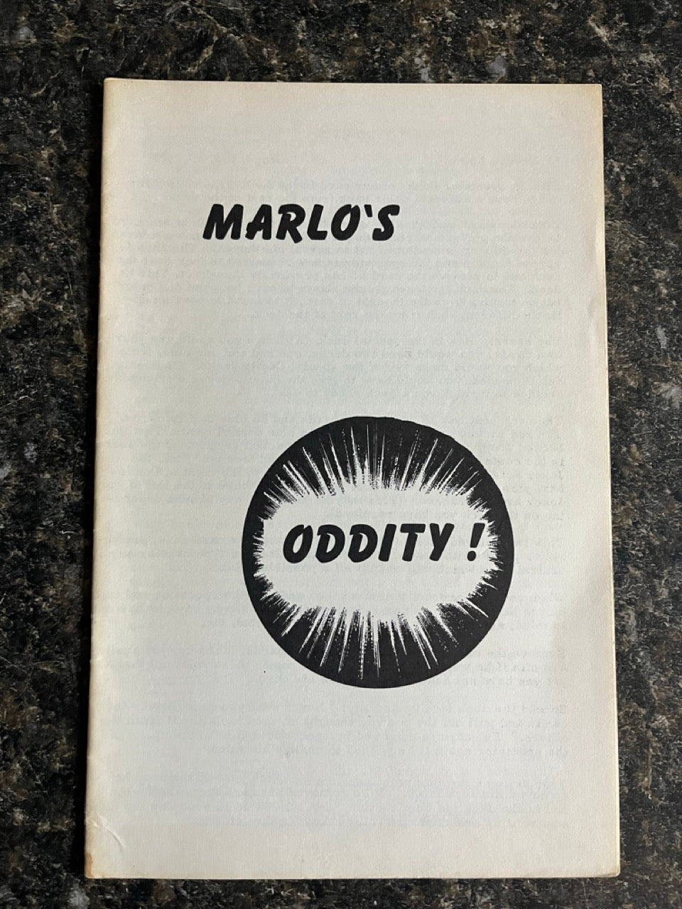 Marlo's Oddity!