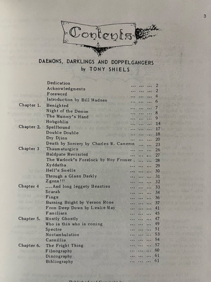 Daemons, Darklings and Doppelgangers - Tony Shiels (NEW Copy)