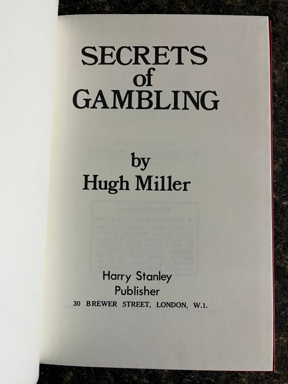 Secrets of Gambling - Hugh Miller