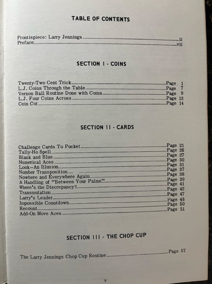 Larry Jennings on Card & Coin Handling - Larry Jennings (paperback)