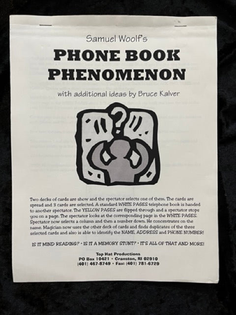 Phone Book Phenomenon - Samuel Woolf
