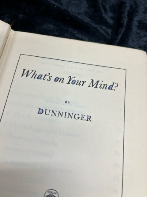What's On Your Mind - Dunninger (USED hardcover)