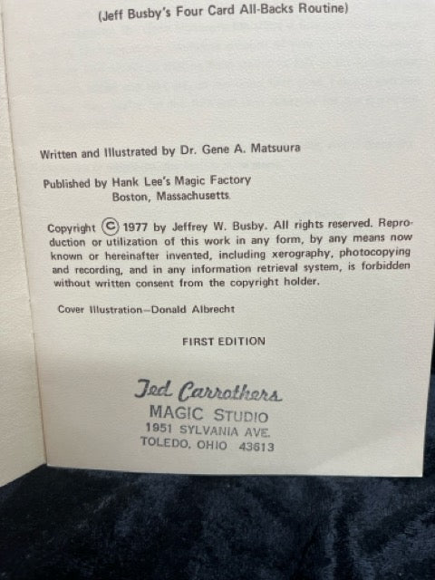Back to Back - Jeff Busby's Small Packet All Backs Routine