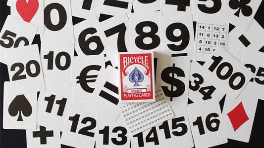 NUMBERS Red Bicycle Playing Cards + 11 Online Effects (SM1)