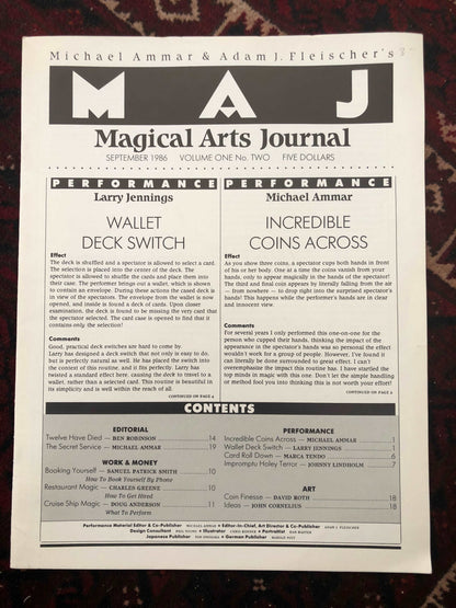 5 Original Issues of The Magical Arts Journal - Ammar & Fleischer