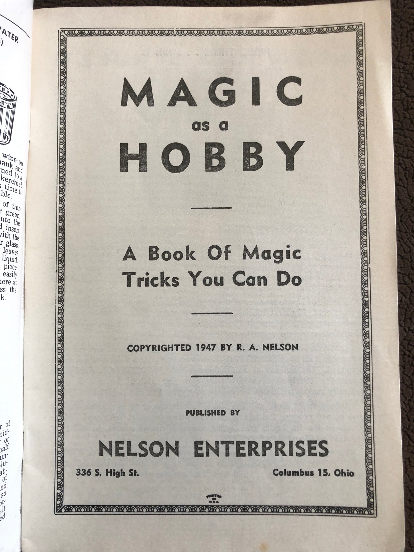 Magic As A Hobby: Learn 108 Tricks - Robert Nelson