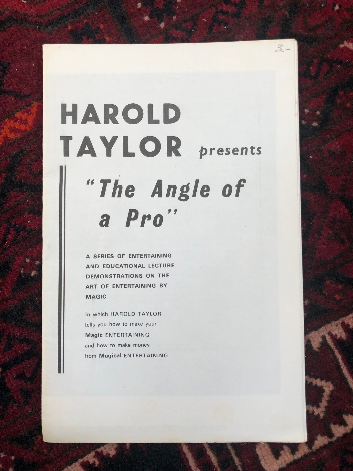 The Angle of a Pro - Harold Taylor