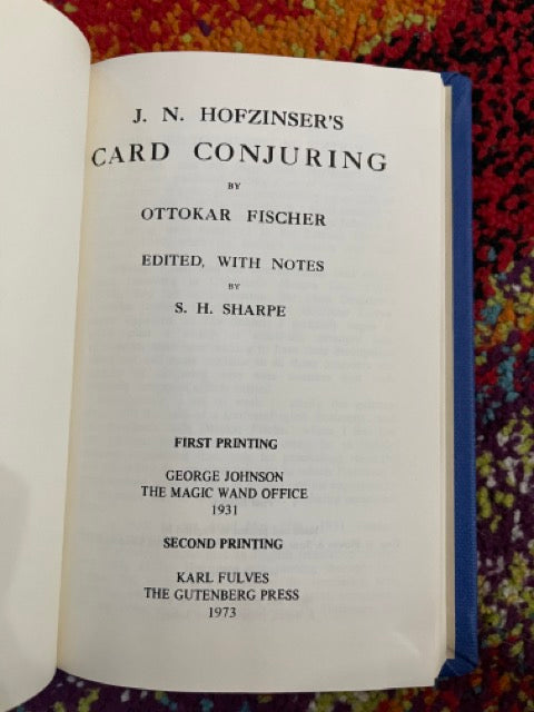 Hofzinser's Card Conjuring - Ottokar Fischer & S.H. Sharpe