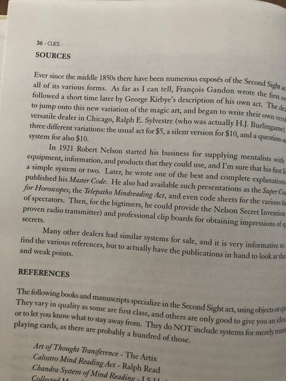 Cues: Variations of The Second Sight Act - Leo Behnke