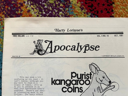 Apocalypse Vol 4 No. 10, Oct 1981- Harry Lorayne
